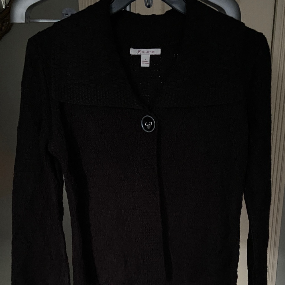 J M Collection Black Cardigan Sweater Women Size Small